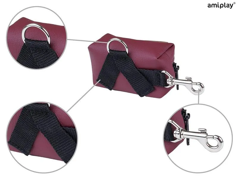 Kotbeutelspender Lincoln, 9 x 5 x 4 cm, burgundy