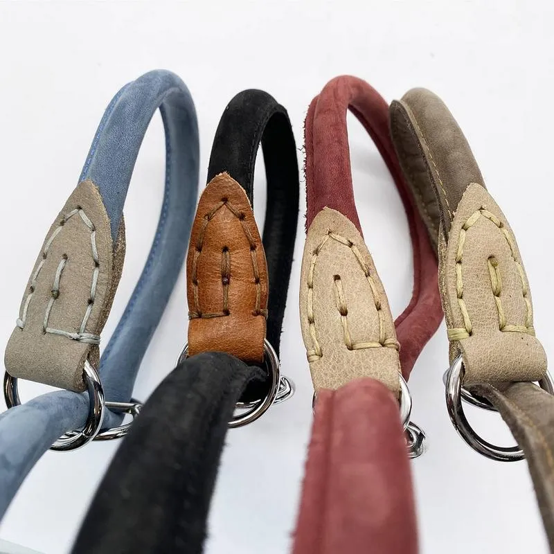 Fürhleine rund Genäht Nubuck/Wax, Bordeaux, ø10mm x 200cm
