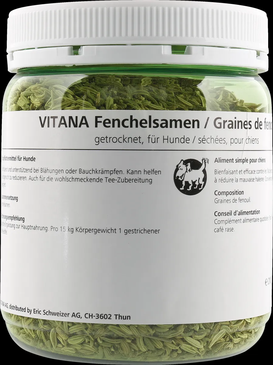 VITANA Fenchelsamen, getrocknet, für Hunde, 210 G