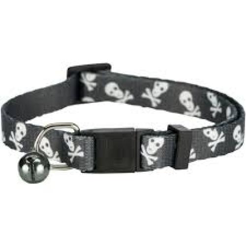 Trixie Kätzchenhalsband, Totenkopfmotiv (VE=4), mit Totenköpfe