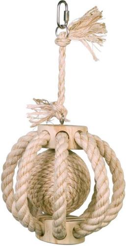 Klettering aus Sisal und Holz mit innenliegendem Ball mit Glocke, 30 x Ø 14 cm
