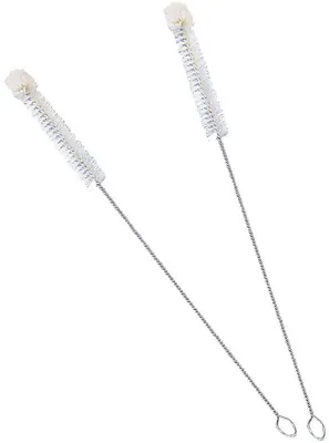 Flaschenbürste, Ø 1.5 x 26 cm, beige, 2er Pack