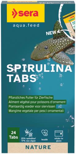 Fischfutter Spirulina Tabs Nature Zierfisch-Futtertabletten 24 Stück – sera
