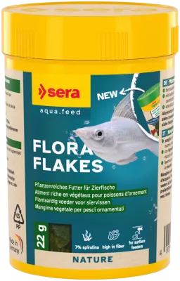 Fischfutter Flora Flakes Zierfischfutter pflanzlich 100 ml 22 g – sera