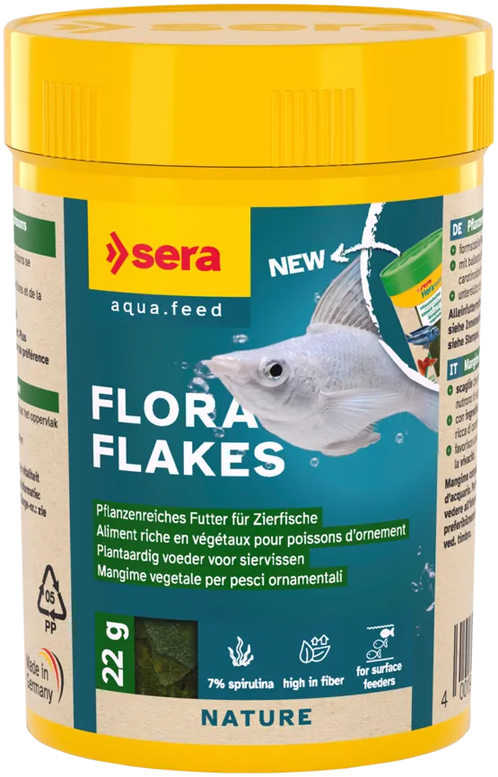Fischfutter Flora Flakes Zierfischfutter pflanzlich 100 ml 22 g – sera