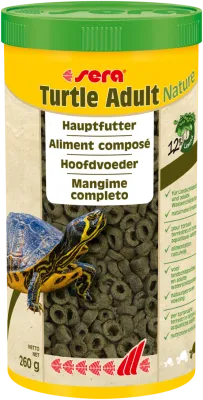 Reptilienfutter Turtle Adult Nature Schildkrötenfutter 1000 ml 260 g – sera
