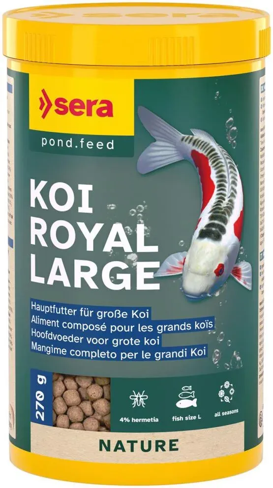 Teichfutter Koi Royal HF Large Nature Koifutter Granulat 1 L – sera