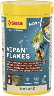 Fischfutter Vipan Flakes Zierfischfutter Flocken 250 ml 60 g – sera