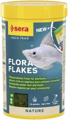 Heimtierprodukt Flora Nature Flockenfutter für pflanzenfressende Zierfische 250 ml 60 g – sera