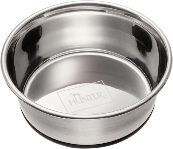 Edelstahlnapf XL – 1,9 l / Ø 21 cm – HUNTER - rutschfester Futter- und Trinknapf für Hunde
