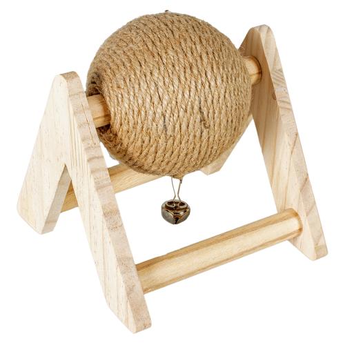 Kratzball aus Sisal Kaninchen & Nagetier 17 × 17 × 16 cm holzfarbig – DuvoPlus
