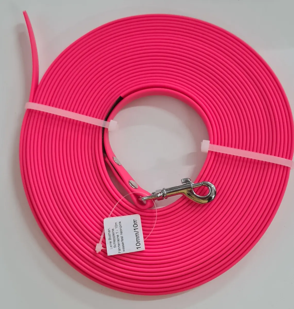 Biothan Schleppleine 10m 10mm neonpink ohne Handschlaufe