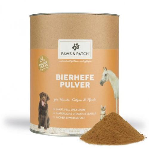Fell-/Haut-Ergänzung BIERHEFE Pulver für Hunde, Katzen und Pferde Paws&Patch 500g – Paws & Patch
