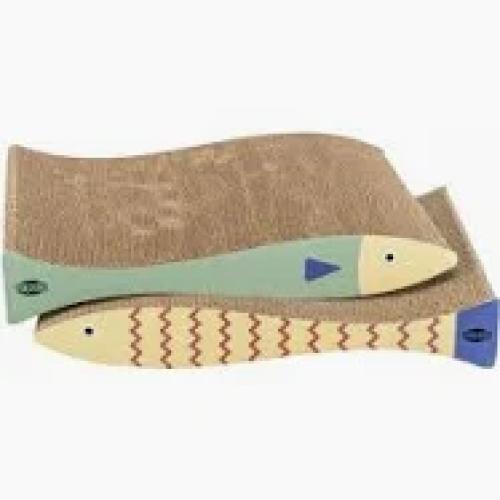 Tri × ie Kratzpappen Fisch mit Katzenminze 2 Stück 40 × 30 × 11 cm
