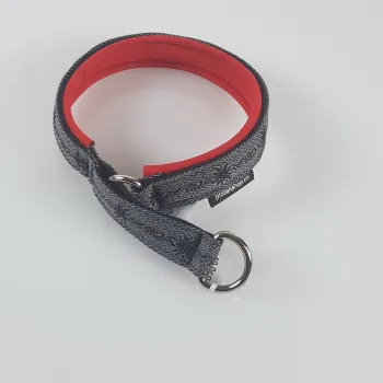Halsband Zug-Stop, 2.5 - 3.5cm, 25 - 55cm, Neopren mit Ethno Borte Grau Ethno Borte Grau, rot – 3.0cm, 55cm