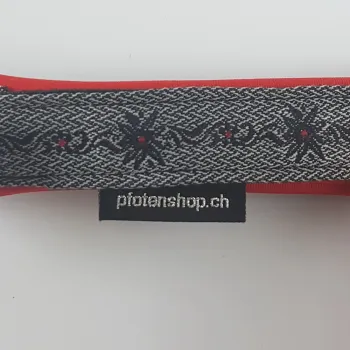Halsband Zug-Stop, 2.5 - 3.5cm, 25 - 55cm, Neopren mit Ethno Borte Grau Ethno Borte Grau, rot – 3.0cm, 55cm