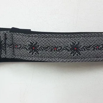 Halsband Zug-Stop, 2.5 - 3.5cm, 25 - 55cm, Neopren mit Ethno Borte Grau Ethno Borte Grau, schwarz – 2.5cm, 25cm