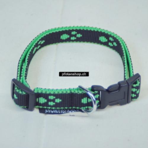 Klickhalsband Pfoten schwarz - grün Pfoten – 1.5cm, 30-46cm