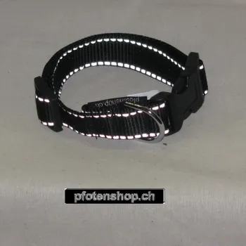 Klickhalsband reflex schwarz reflex schwarz – 2.5cm, 30-45cm