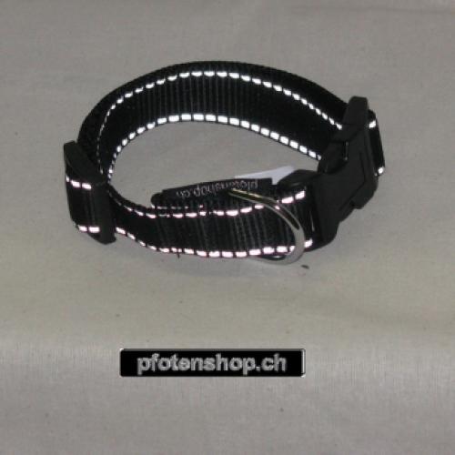 Klickhalsband reflex schwarz reflex schwarz – 2.5cm, 30-45cm