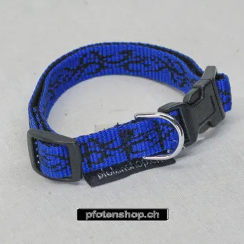 Klickhalsband Tattoo blau - schwarz – 2.5cm, 40-65cm