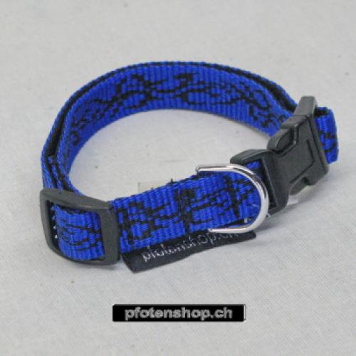 Klickhalsband Tattoo blau - schwarz – 2.5cm, 40-65cm
