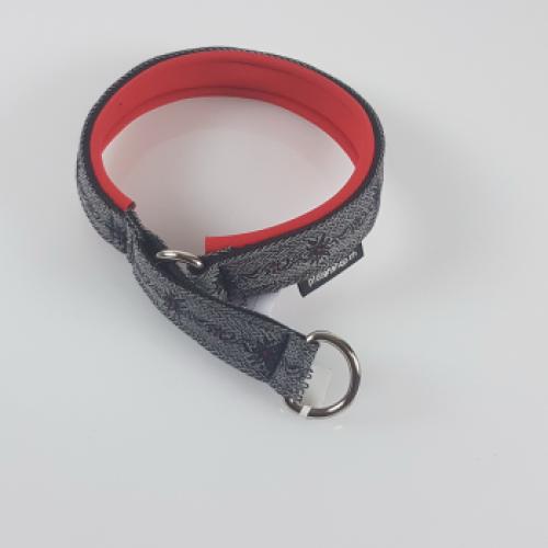 Zug-Stopp-Halsband Neopren mit Ethno Borte Gra – 3.0cm, 35cm