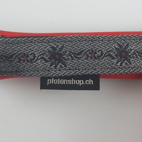 Zug-Stopp-Halsband Neopren mit Ethno Borte Gra – 3.0cm, 35cm