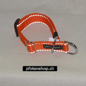 Zug-Stopp-Halsband verstellbar, reflex oran – 2.5cm, 35-60cm