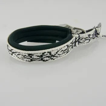 Zug-Stopp-Halsband Neopren Tattoo weiss - schw – 2.0cm, 30cm