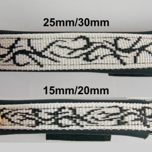 Zug-Stopp-Halsband Neopren Tattoo weiss - schw – 2.0cm, 30cm