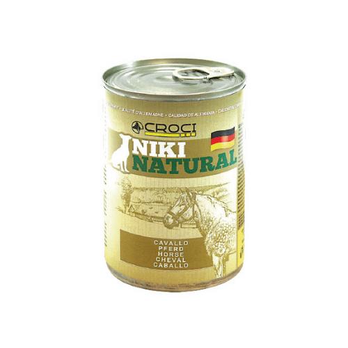 NIKI NATURAL: Cibo umido senza glutine per cani naturalmente felici – 400 gr / Cavallo – Croci
