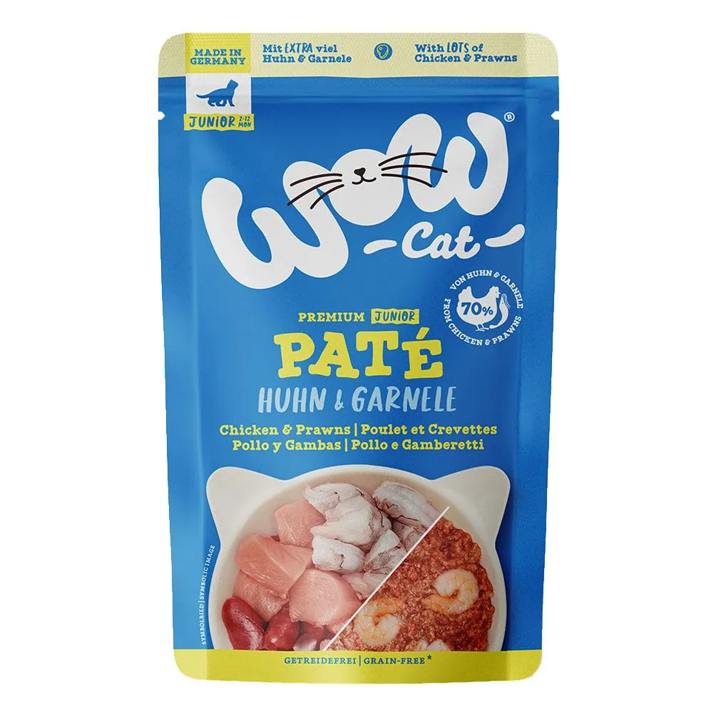 WOW Cat Junior Huhn & Garnele – 125 g – WOW Cat - Getreidefreies Nassfutter für Kitten