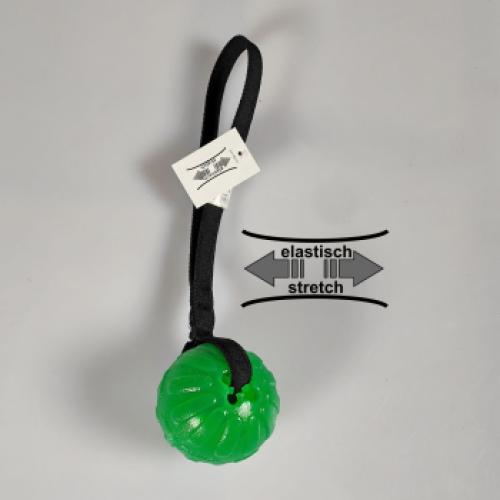 Ball grün, 7cm, weich stabil mit elastischer Bandschlaufe