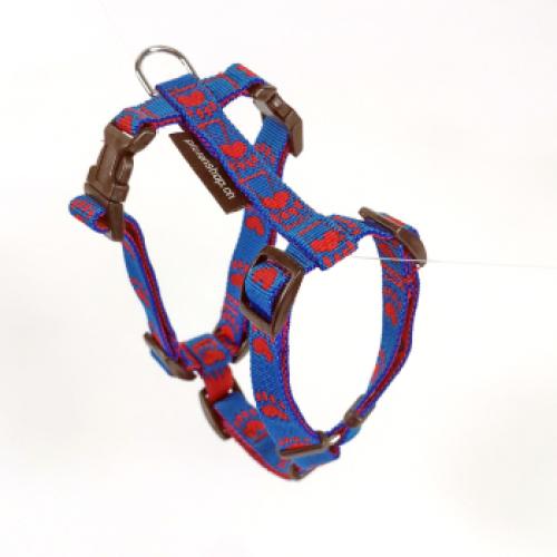 Geschirr S, 1.5cm, Hals 20-36cm, Bauch 30-48 Pfoten blau - r