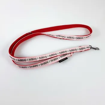 Leine mit Neopren 3fach verstellbar 1.5m / 2.5cm Ethno rosa