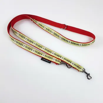Leine mit Neopren 3fach verstellbar 1.5m / 2.5cm Ethno grün