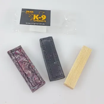 IGP Fährtengegenstände, 3x3, Holz, Filz, Leder,