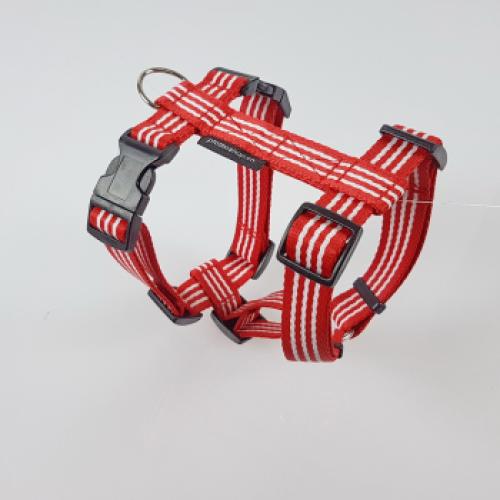 Geschirr M, L, rot - weiss gestreif – M