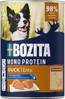 Bozita Paté Ente Dog – 400 g – Bozita - getreidefreies Monoprotein-Nassfutter für ausgewachsene Hunde