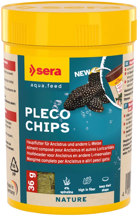 Fischfutter Wels-Chips Nature Alleinfutter für Welse 100 ml 36 g – sera