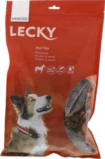 Lecky Mini Flips Pferdelunge 370 g Hundesnack aus 100 % Pferdelunge