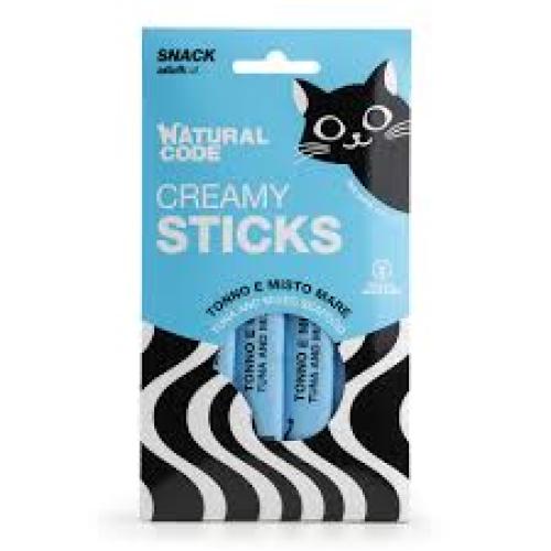 Natural Code Cat Snack Creamy Sticks Tuna & Mixed Seafood 4 × 14 g