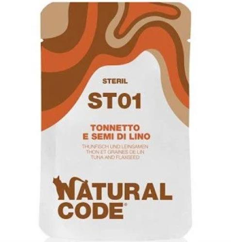Natural Code ST01 Thunfisch & Leinsamen Pouch 70 g für sterilisierte Katzen