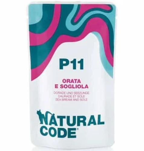 Natural Code P11 Dorade & Seezunge Pouch 70 g Nassfutter für Katzen
