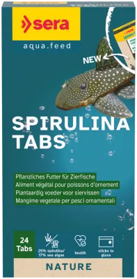 Fischfutter Spirulina Tabs Nature Zierfisch-Futtertabletten 24 Stück – sera