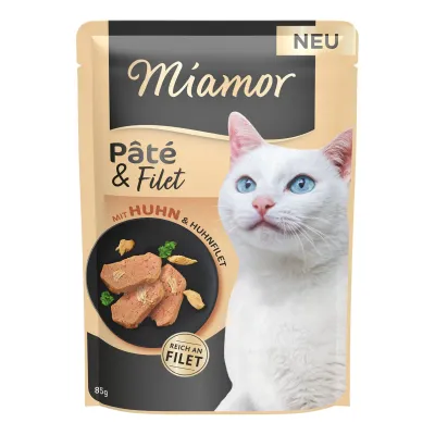 Miamor Pâté & Filet Huhn mit Huhnfilet Katzenfutter 85 g
