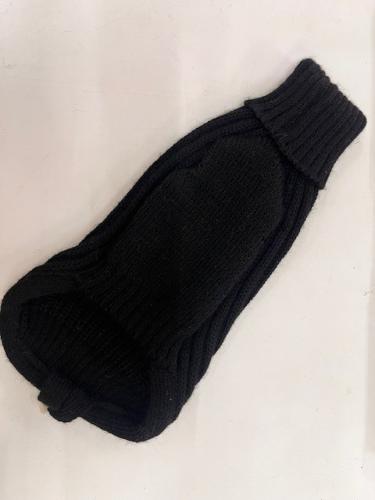 Hundepullover Schwarz Wolle & Acryl - Grösse 18 - Fashion Dog