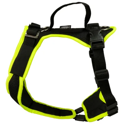 Hundegeschirr Vary 4XS – 6XS, Schwarz–Leuchtgelb | Grossenbacher