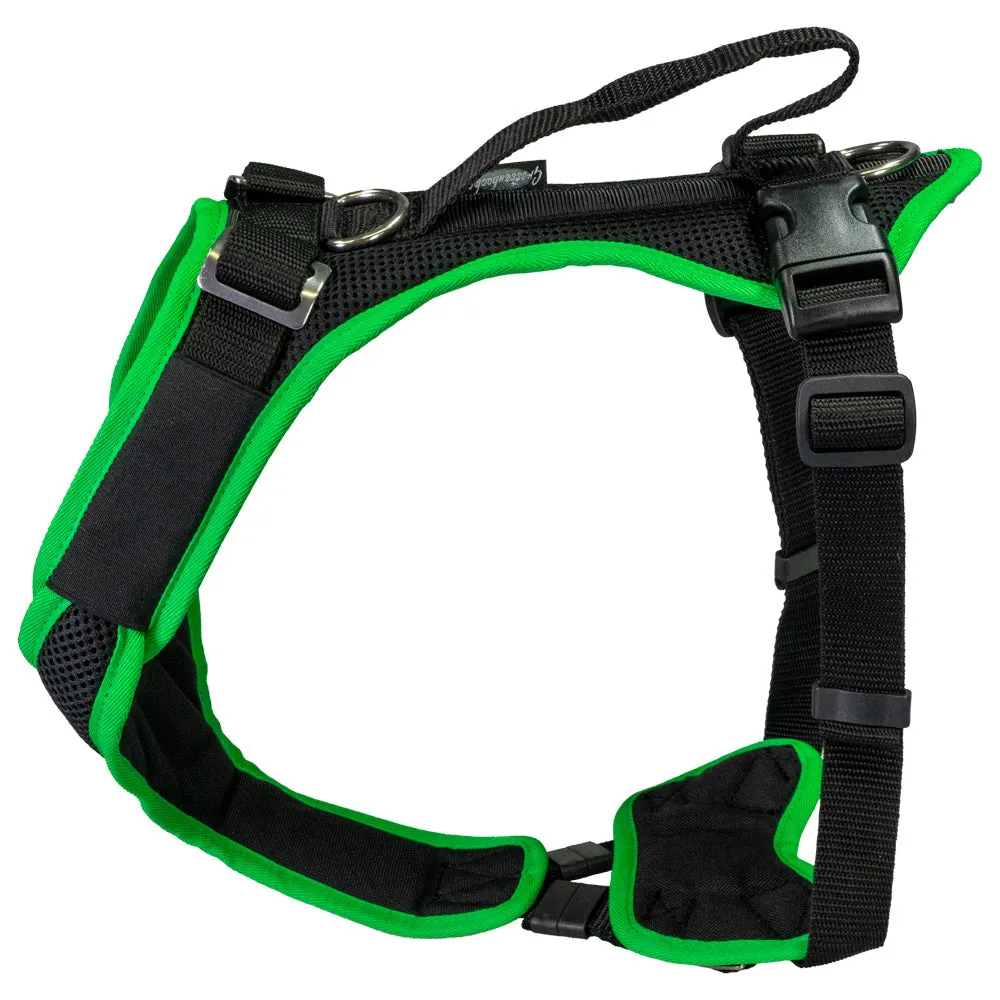 Hundegeschirr Vary 4XS – 6XS, Schwarz–Leuchtgrün | Grossenbacher